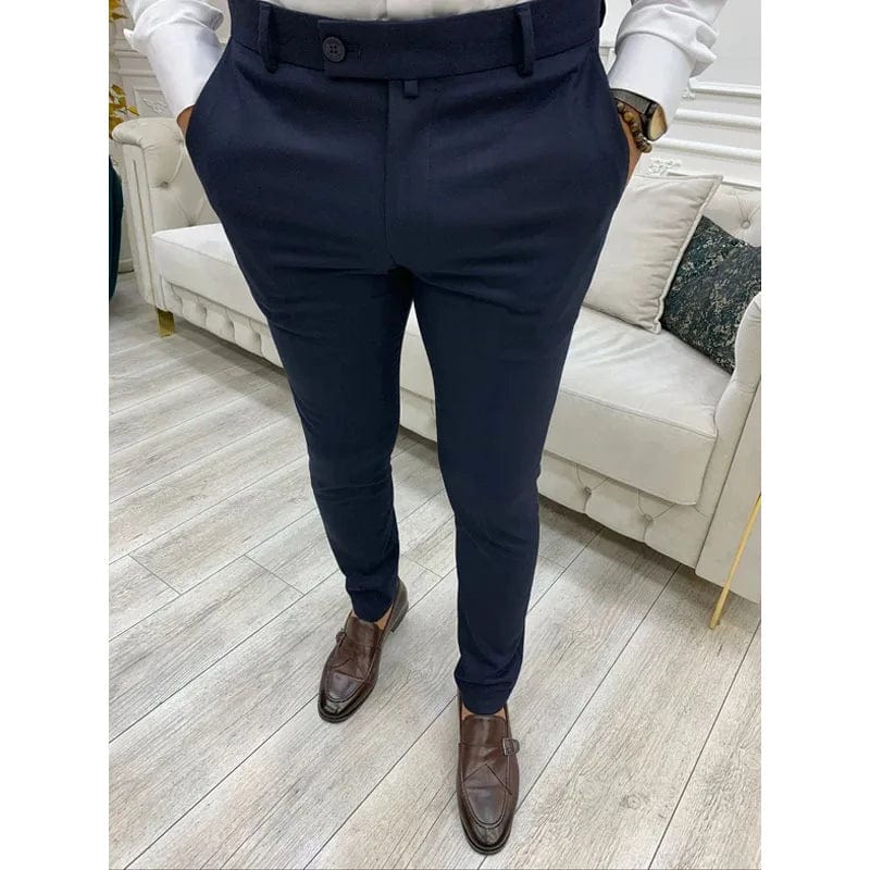 Men's Casual Pants Soft Tight Stretch Trousers For Business Social Office Workers Interview Party Wedding Men's Suit Pants S - 3XL - SHOWLU FASHION STORE
