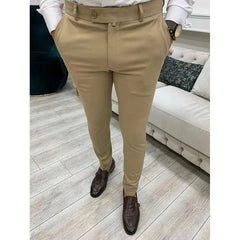 Men's Casual Pants Soft Tight Stretch Trousers For Business Social Office Workers Interview Party Wedding Men's Suit Pants S - 3XL - SHOWLU FASHION STORE