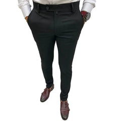 Men's Casual Pants Soft Tight Stretch Trousers For Business Social Office Workers Interview Party Wedding Men's Suit Pants S - 3XL - SHOWLU FASHION STORE