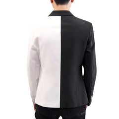 Men's Fashion Colorblock blazer Youth Autumn New Casual Dual - Color Patchwork Trendy Handsome blazer jacket - SHOWLU FASHION STORE
