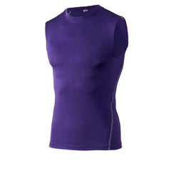 Men's Gyms Clothing Sports Fitness Tank Top Quick Dry Vest Workout Running Sportswear Tops Round Neck Sports Shirt - SHOWLU FASHION STORE