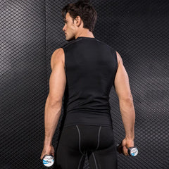 Men's Gyms Clothing Sports Fitness Tank Top Quick Dry Vest Workout Running Sportswear Tops Round Neck Sports Shirt - SHOWLU FASHION STORE