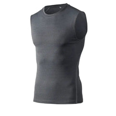 Men's Gyms Clothing Sports Fitness Tank Top Quick Dry Vest Workout Running Sportswear Tops Round Neck Sports Shirt - SHOWLU FASHION STORE