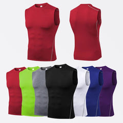 Men's Gyms Clothing Sports Fitness Tank Top Quick Dry Vest Workout Running Sportswear Tops Round Neck Sports Shirt - SHOWLU FASHION STORE
