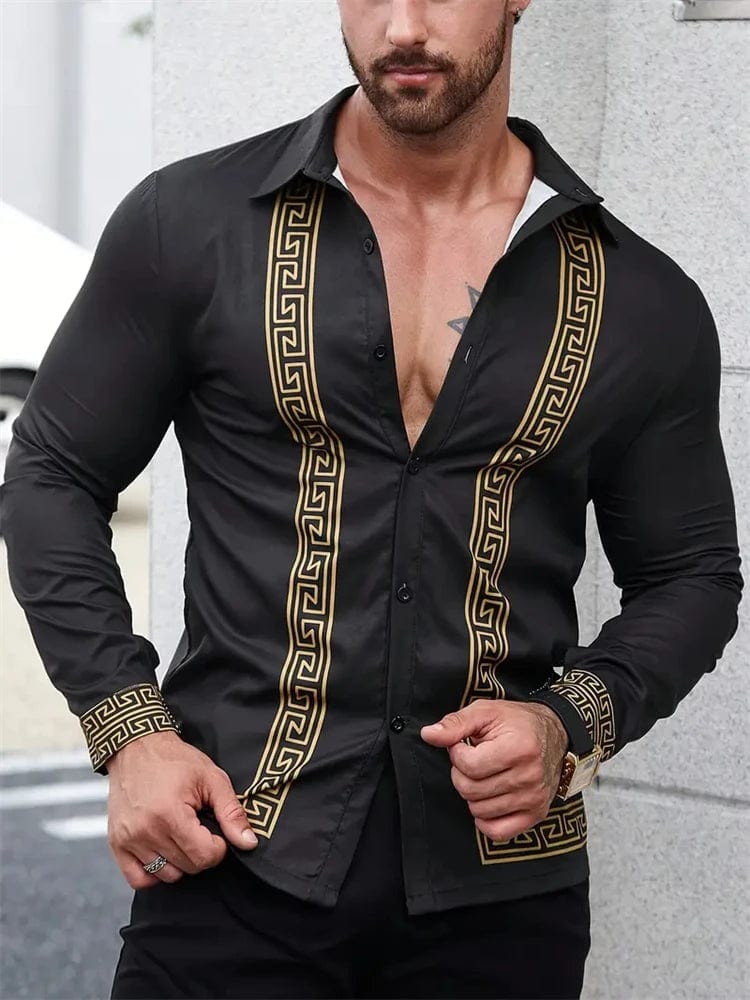 Men's Hawaiian Shirt Blue Striped Printed Shirt Fashion Elegant Summer Beach Shirt Temperament Streetwear Lapel Mens Clothing - SHOWLU FASHION STORE