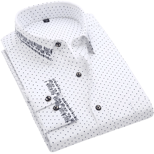 Men's Long Sleeve Printed Casual Shirt Fashion Trun - down Collar Wedding Party Shirts Soft Hawaiian Holiday Summer Shirt - SHOWLU FASHION STORE
