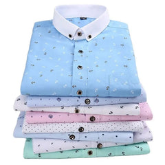 Men's Long Sleeve Printed Casual Shirt Fashion Trun - down Collar Wedding Party Shirts Soft Hawaiian Holiday Summer Shirt - SHOWLU FASHION STORE