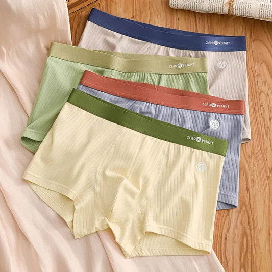 Mens Panties Cotton Men's Underwear Breathable Man Boxershorts Comfortable Striped Contrast Men Underpants Large Size L - 6XL - SHOWLU FASHION STORE