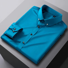 Men's Party Dance Diamond Button - down Dress Shirt Without Pocket Long Sleeve Slight Strech Smooth Wrinkle Free Casual Shirts - SHOWLU FASHION STORE