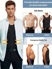 Men's Sculpting Body Shaper Vest - Ultimate Streamlined Compression Support, Tummy & Chest Sculpting, 2 - in - 1 Zipper Tank Top for Slimming and Confidence Boosting - SHOWLU FASHION STORE