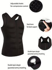 Men's Sculpting Body Shaper Vest - Ultimate Streamlined Compression Support, Tummy & Chest Sculpting, 2 - in - 1 Zipper Tank Top for Slimming and Confidence Boosting - SHOWLU FASHION STORE