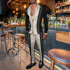 Men's Shirt Suits 3D Print Retro Harajuku Fashion Men Casuan Breathable Men's Lapel Long Sleeve Shirt Long Pants Two Piece Set - SHOWLU FASHION STORE