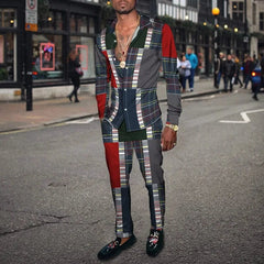 Men's Shirt Suits 3D Print Retro Harajuku Fashion Men Casuan Breathable Men's Lapel Long Sleeve Shirt Long Pants Two Piece Set - SHOWLU FASHION STORE