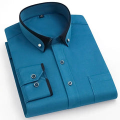 Men's Silk Shirts Long Sleeve Drill Button Solid Color 3XL Silky Business Formal Social No Iron and Wrinkle Soft Fashion Clothes - SHOWLU FASHION STORE