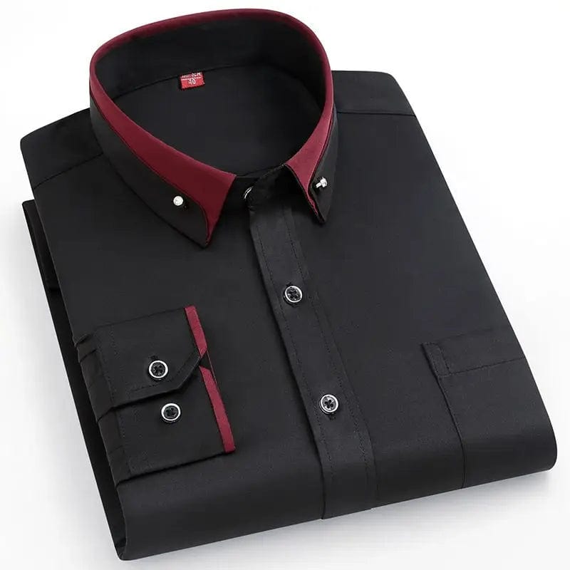 Men's Silk Shirts Long Sleeve Drill Button Solid Color 3XL Silky Business Formal Social No Iron and Wrinkle Soft Fashion Clothes - SHOWLU FASHION STORE