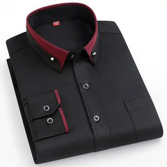 Men's Silk Shirts Long Sleeve Drill Button Solid Color 3XL Silky Business Formal Social No Iron and Wrinkle Soft Fashion Clothes - SHOWLU FASHION STORE