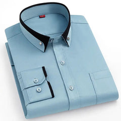 Men's Silk Shirts Long Sleeve Drill Button Solid Color 3XL Silky Business Formal Social No Iron and Wrinkle Soft Fashion Clothes - SHOWLU FASHION STORE