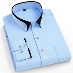 Men's Silk Shirts Long Sleeve Drill Button Solid Color 3XL Silky Business Formal Social No Iron and Wrinkle Soft Fashion Clothes - SHOWLU FASHION STORE