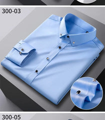 Men's Silk Shirts Long Sleeve Drill Button Solid Color 3XL Silky Business Formal Social No Iron and Wrinkle Soft Fashion Clothes - SHOWLU FASHION STORE