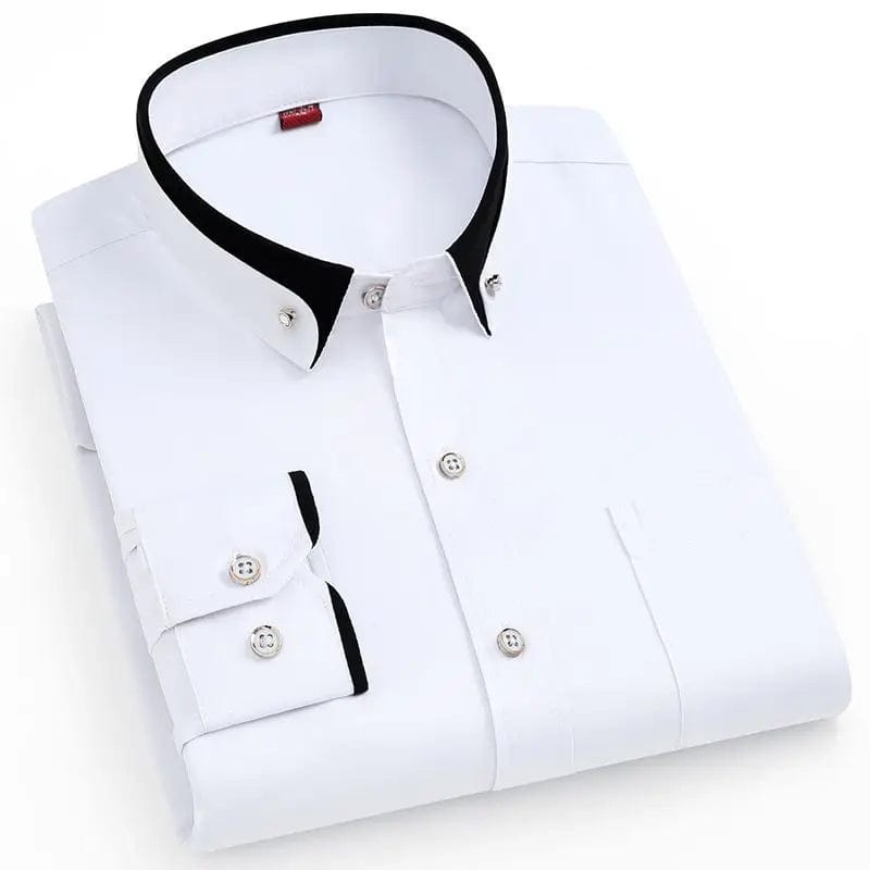 Men's Silk Shirts Long Sleeve Drill Button Solid Color 3XL Silky Business Formal Social No Iron and Wrinkle Soft Fashion Clothes - SHOWLU FASHION STORE