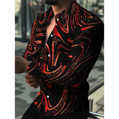 Men's Star Sky Printed Long Sleeve Shirt 2023 Fashion Design Luxury Long Sleeve Tops Men's Four Seasons Button Lapel Shirts - SHOWLU FASHION STORE