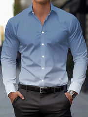Men's Stylish Long Sleeve Casual Lapel Shirts Casual tops breathable full sleeve shirt for men daily basic Business shirt - SHOWLU FASHION STORE