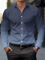 Men's Stylish Long Sleeve Casual Lapel Shirts Casual tops breathable full sleeve shirt for men daily basic Business shirt - SHOWLU FASHION STORE