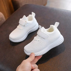 Mesh Solid Color Children's Sports Shoes Boys Girls Fashion Soft Soled Thick Flat Sneakers Kids Breathable Velcro Outdoor Shoes - SHOWLU FASHION STORE