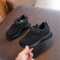 Mesh Solid Color Children's Sports Shoes Boys Girls Fashion Soft Soled Thick Flat Sneakers Kids Breathable Velcro Outdoor Shoes - SHOWLU FASHION STORE