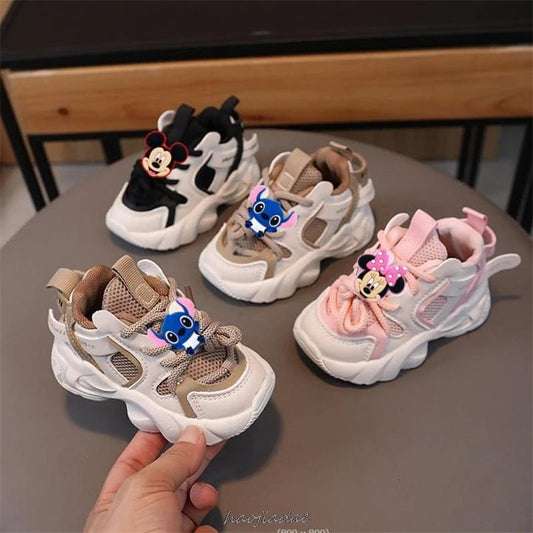 Mickey Minnie Baby Toddler Shoes For Boys Girls Breathable Mesh Little Kids Casual Sneakers Non - slip Children Sport Shoes - SHOWLU FASHION STORE