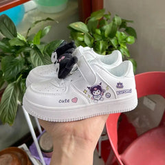 Miniso Sanrios Kuromi Cinnamoroll Children Shoes Girls Heart Cute Anime Melody White Sneakers Soft Bottom Anti - Slip Kawaii Gift - SHOWLU FASHION STORE