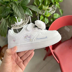 Miniso Sanrios Kuromi Cinnamoroll Children Shoes Girls Heart Cute Anime Melody White Sneakers Soft Bottom Anti - Slip Kawaii Gift - SHOWLU FASHION STORE