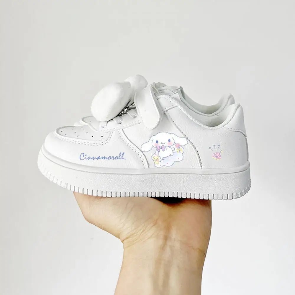 Miniso Sanrios Kuromi Cinnamoroll Children Shoes Girls Heart Cute Anime Melody White Sneakers Soft Bottom Anti - Slip Kawaii Gift - SHOWLU FASHION STORE