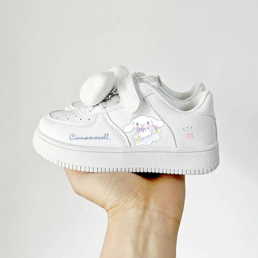 Miniso Sanrios Kuromi Cinnamoroll Children Shoes Girls Heart Cute Anime Melody White Sneakers Soft Bottom Anti - Slip Kawaii Gift - SHOWLU FASHION STORE