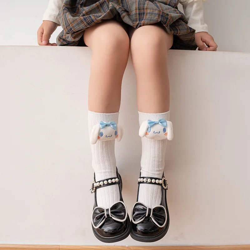 Miniso Sanrios Kuromi Cinnamoroll Children Shoes Girls Heart Cute Anime Melody White Sneakers Soft Bottom Anti - Slip Kawaii Gift - SHOWLU FASHION STORE