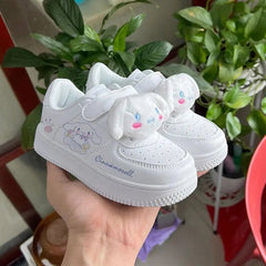 Miniso Sanrios Kuromi Cinnamoroll Children Shoes Girls Heart Cute Anime Melody White Sneakers Soft Bottom Anti - Slip Kawaii Gift - SHOWLU FASHION STORE