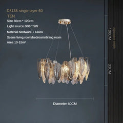 Modern LED Feather Glass Ceiling Chandeliers Luxury Villa Pandent Lamps Atmosphere High - end Living Dining Room Hanging Lights - SHOWLU FASHION STORE