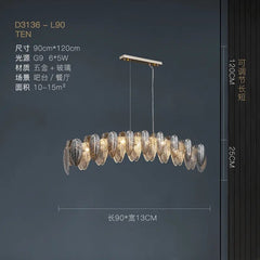 Modern LED Feather Glass Ceiling Chandeliers Luxury Villa Pandent Lamps Atmosphere High - end Living Dining Room Hanging Lights - SHOWLU FASHION STORE
