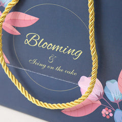 Multi size Blue Paper gift Bags with handles Flower Pattern Shopping Package Bag New Year DIY Wedding Birthday Party Gift bags - SHOWLU FASHION STORE