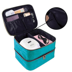 Nail Polish Organizer Handheld Double Layer CosmeticOrganizer Tote Bag For Girls And Women Nail Art, EssentialOil, Cosmetic Set - SHOWLU FASHION STORE
