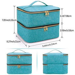 Nail Polish Organizer Handheld Double Layer CosmeticOrganizer Tote Bag For Girls And Women Nail Art, EssentialOil, Cosmetic Set - SHOWLU FASHION STORE