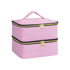 Nail Polish Organizer Handheld Double Layer CosmeticOrganizer Tote Bag For Girls And Women Nail Art, EssentialOil, Cosmetic Set - SHOWLU FASHION STORE