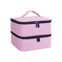 Nail Polish Organizer Handheld Double Layer CosmeticOrganizer Tote Bag For Girls And Women Nail Art, EssentialOil, Cosmetic Set - SHOWLU FASHION STORE