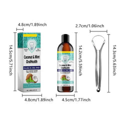 Natural Mouthwash Oil Bad Breath Care Coconut Oil Teeth Cleaning Tool With Tongue Scraper For Dormitory Home Travel Business - SHOWLU FASHION STORE