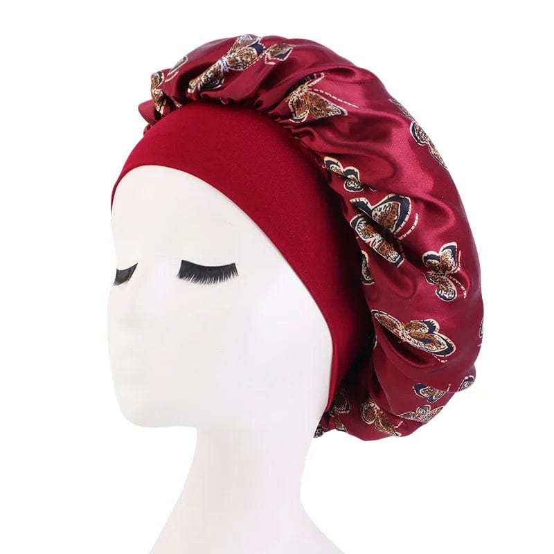 New Butterfly Pattern Satin Bonnet Women's Night Sleep Hat Soft Head Cover For Curly Springy Bathroom Cap Hair Care Chemo Cap - SHOWLU FASHION STORE