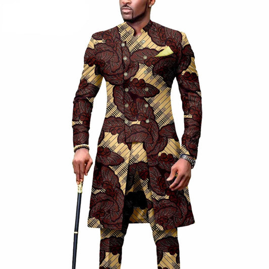 New Casual African Fashion Men's Suit Slim Two - piece Set спортивный костюм мужской Pant Sets Ropa Para Hombres suits for men - SHOWLU FASHION STORE