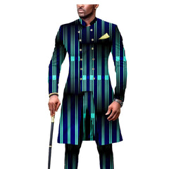 New Casual African Fashion Men's Suit Slim Two - piece Set спортивный костюм мужской Pant Sets Ropa Para Hombres suits for men - SHOWLU FASHION STORE
