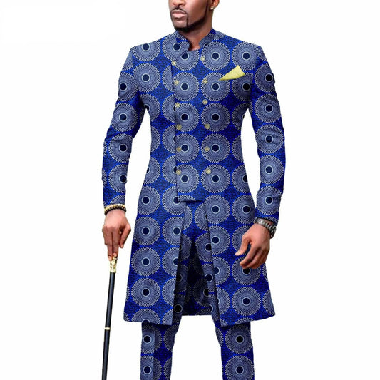 New Casual African Fashion Men's Suit Slim Two - piece Set спортивный костюм мужской Pant Sets Ropa Para Hombres suits for men - SHOWLU FASHION STORE