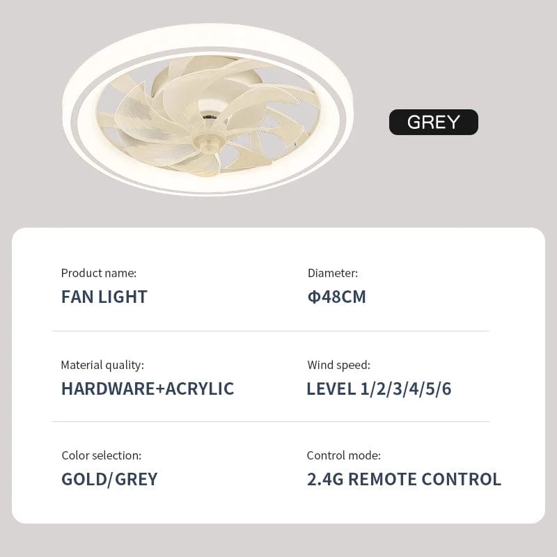 New Ceiling Fan Light Living Room Bedroom Modern and Simple Home Intelligent Remote Control Restaurant LED Fan Light - SHOWLU FASHION STORE
