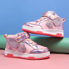 New Girls Sneakers Fashion Butterfly Childrens Sneakers Casual Shoes Autumn Student Running Shoes School Soft Sole Kids Shoes - SHOWLU FASHION STORE